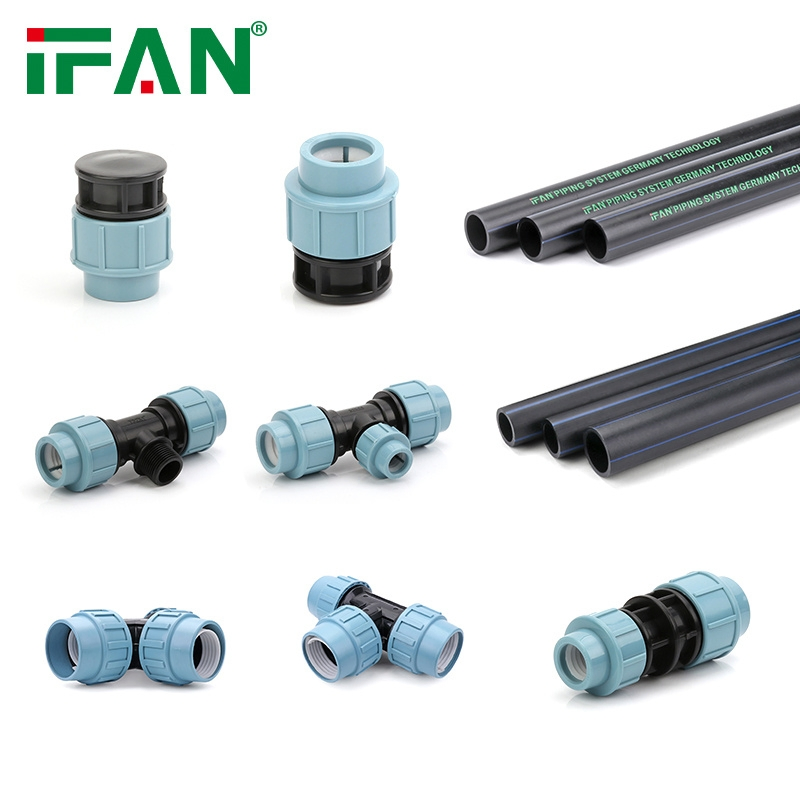Ifan Farm Irrigation System Blue 20-110mm All Size Types PP Compression Thread HDPE Pipe Fitting