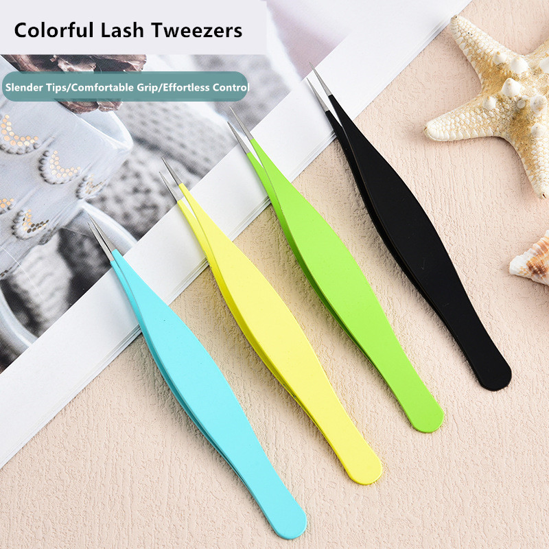 Colored Precision Slender Point Tweezers for Acne Blackheads Remover Lash Eyelash Extensions