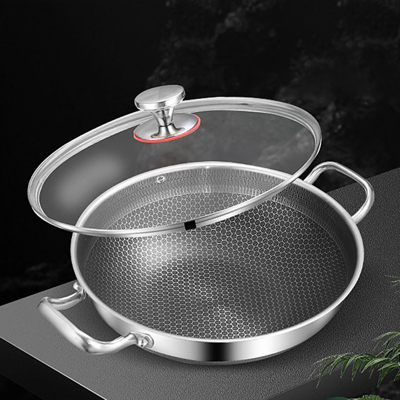 Double Sided Honeycomb Frying Panmulti-Purpose Gas Stove Induction Cooker Universal Non Stick Wok