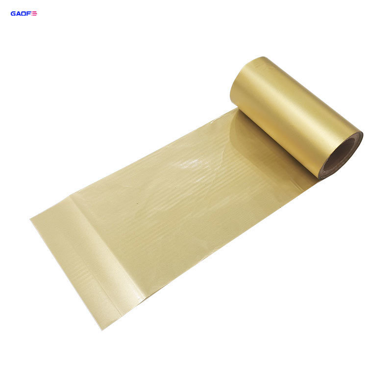 Thermal Transfer Ribbon 30mm Gold Barcode Printed Chemical Solvent Resistance Resin Ribbon