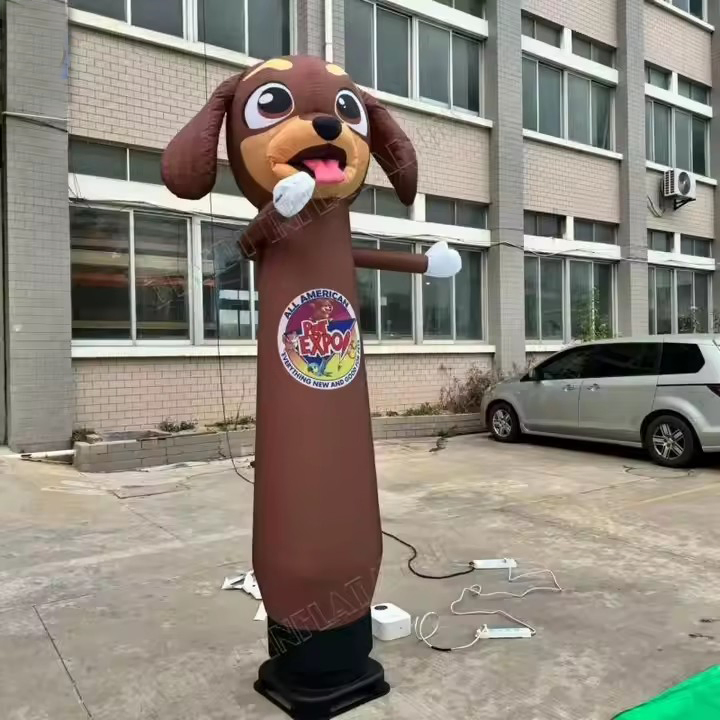 Boyi Customized Inflatable Dog Waving Arm Balloon with Air Blower