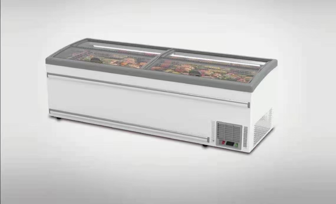 Auto-Defrost/Evaporation Visual Window Sliding Low-E Glass Lid Elitech Digital Thermostat 670L 15cnx. 2 Supermarket Display Combined Island Deep Freezer