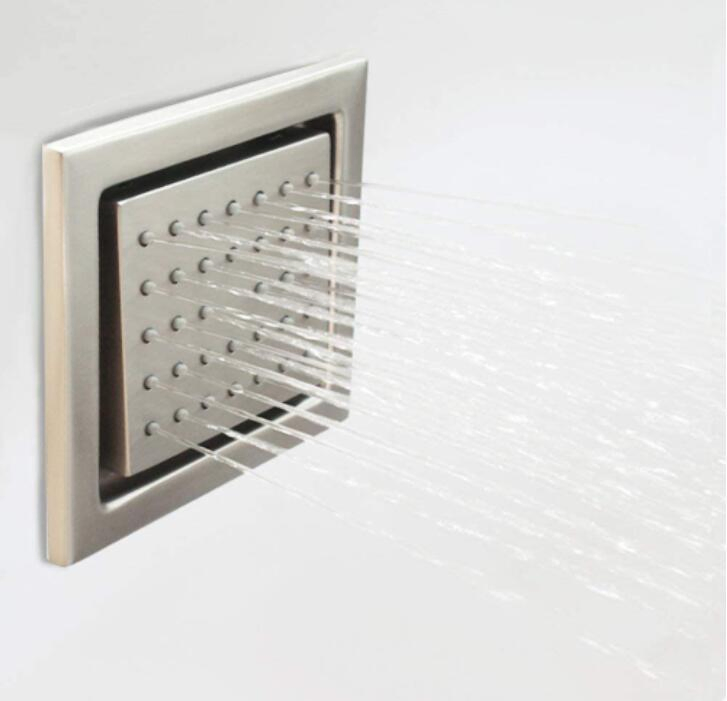 Concealed Installation Body Jet Shower SPA Brass Square Massage Jets Spray Body Shower Body Spray Nicke 6PCS /Set