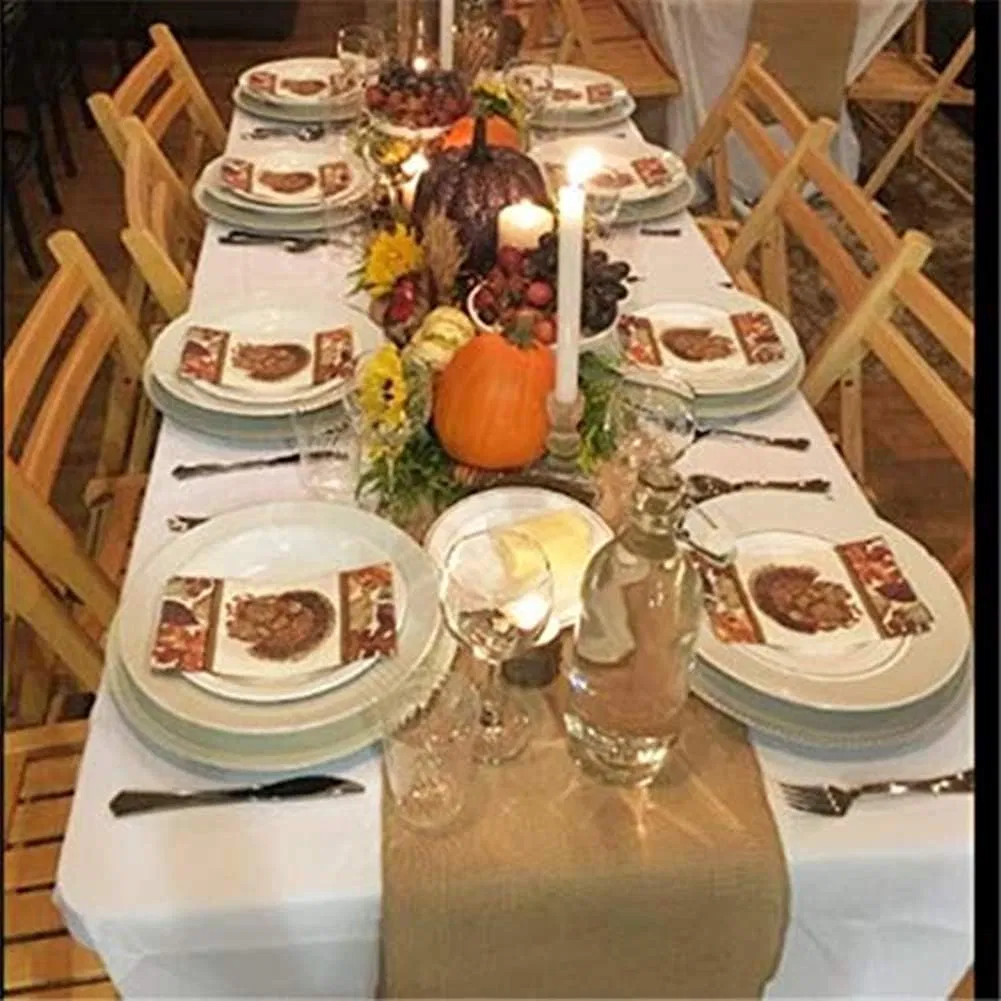 Burlap Table Runners 12 X 108 Inches Farmhouse Khaki Jute Table Runner Rustic Country Wedding