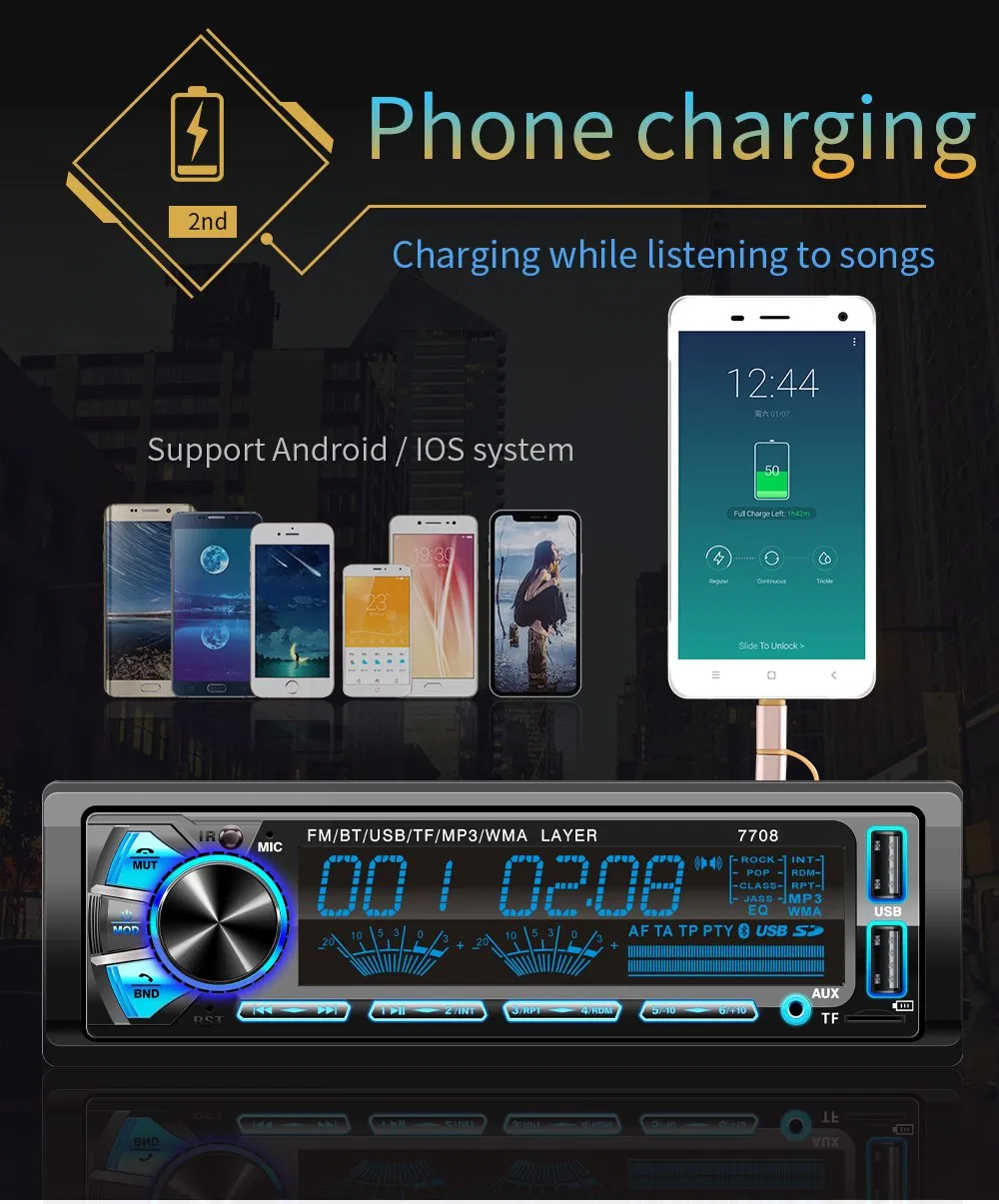 Car Stereo FM Radio Transmitter Audio MP3 Player with bluetooth Aux USB SD