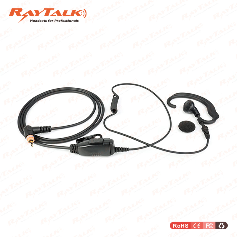 Black Nylon Security Headset Earpiece G-Shape Headset Headphone for Motorola Radios