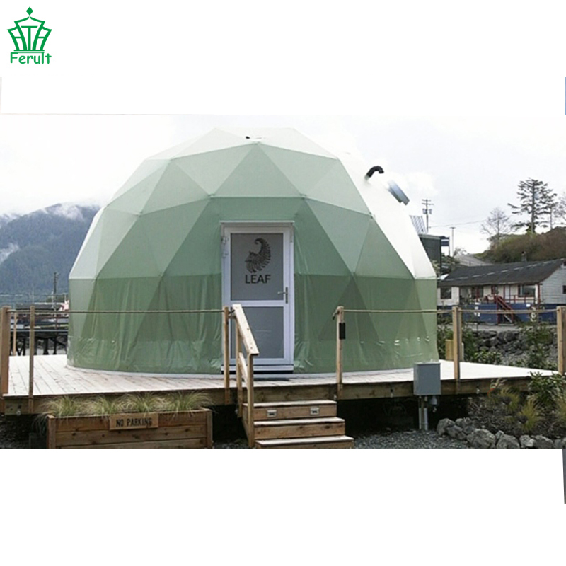 Winter Outdoor Luxury Igloo Geodesic Glamping Clear Camping Steel Dome House Tent with Fireplace Insulation