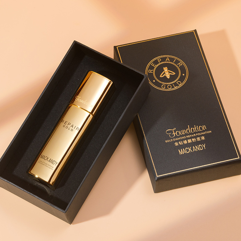 Gold Diamond Contouring Foundation, Concealing Blemishes, Moisturizing, Non-Greasy, Oil-Control, Waterproof Makeup Foundation