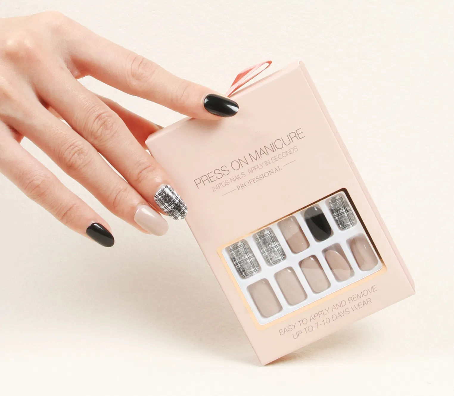 Short False Nails, Artificial Fingernails Full Cover Fingernails Press on Nails for Women Girls DIY Nail