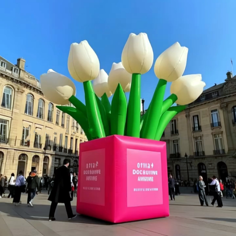Colorful Inflatable Flower Planters for Unique Garden Decor