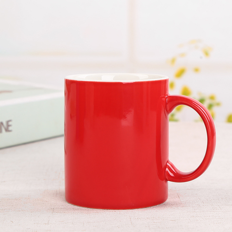 Photo Custom 11 Oz Sublimation Blanks Ceramic Inner Black Mug Logo Magic Heat Changing Coffee Mug for Printing