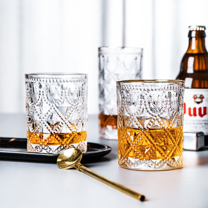 Clear Vintage Glassware with or Without Gold Rim Clear Tumbler