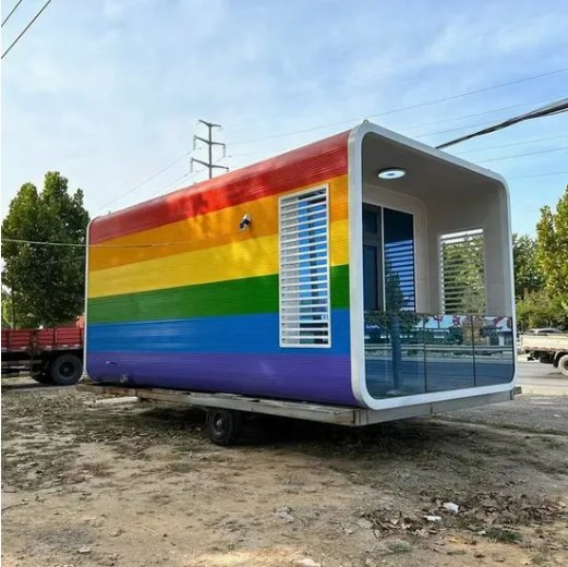 High Quality 20FT 40FT Apple Cabin Single Deluxe Apartment House Prefabricated Container House Modern Portable Space Capsule Apple Cabin with Kitchen