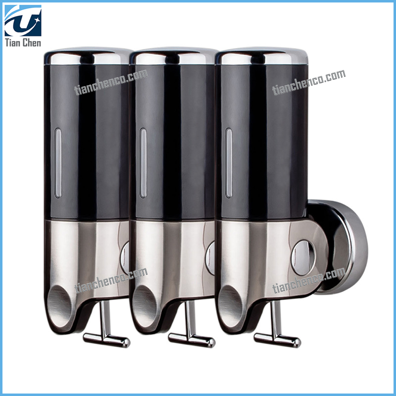 OEM Factory Price Bathroom1000ml Triple Bottles Manual Shampoo Liquid Soap Shower Dispenser