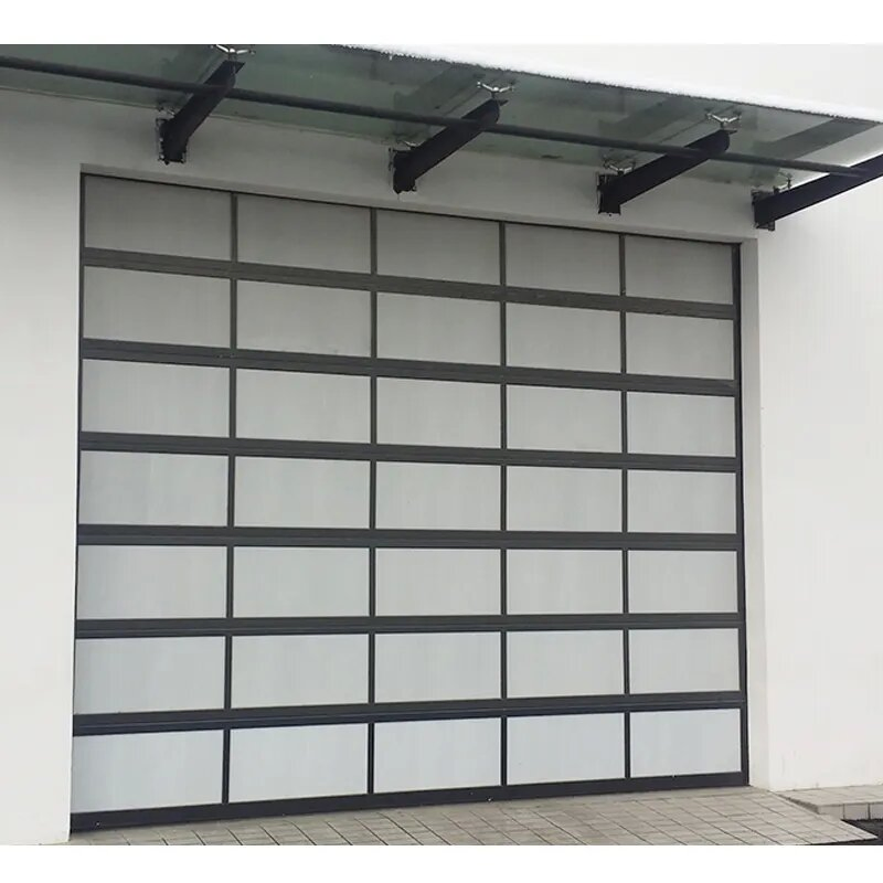 Aluminum Insulated Frosted Tempered Glass Garage Door Residential Automatic Garage Doors for Sale