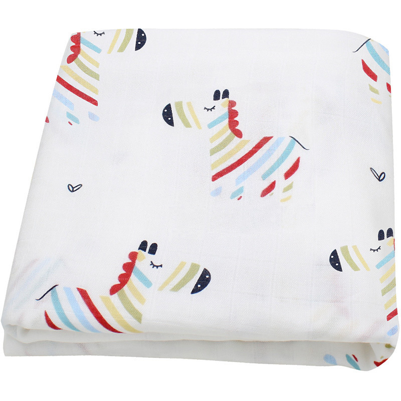 Organic Cotton Bamboo Boho Muslin Cloth Rainbow Knitted Sublimation Muslin Swaddle Baby Blanket for Newborn