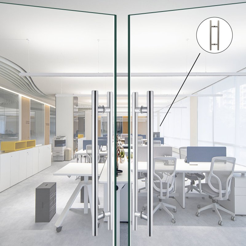 Hotel Stainless Steel Tube H Type Glass Door Pull Handle