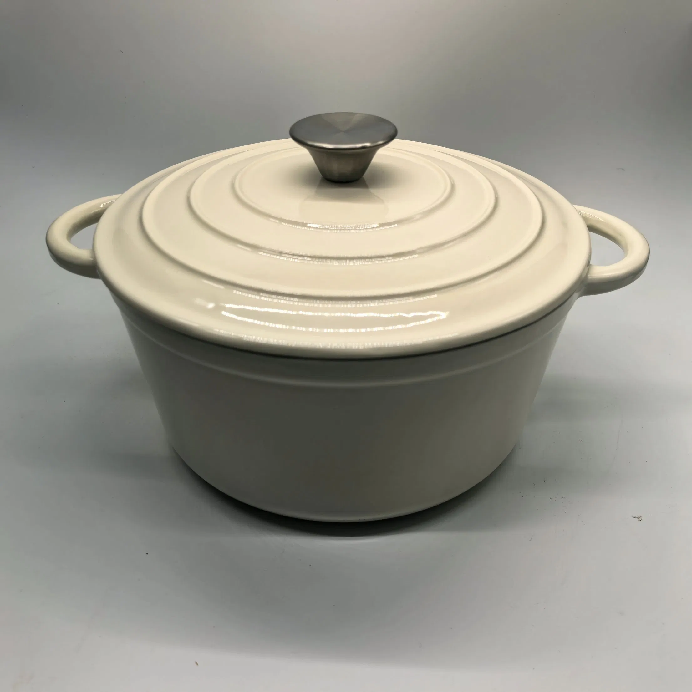 Premium Classic White Enamel Coated Cast Iron Casserole Dish Enamel Dutch Oven Cast Iron Casserole Pot with Lid