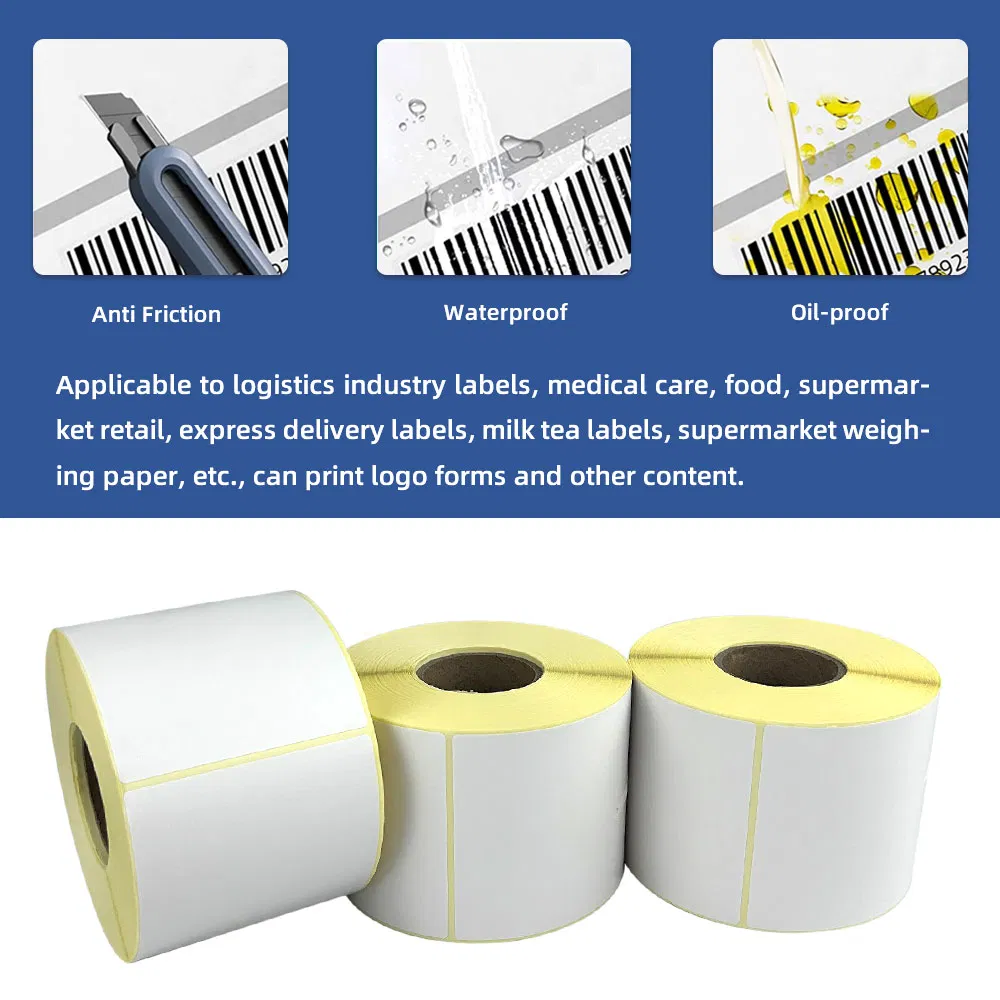 Custom Printed Label Roll Plastic Waterproof Synthetic Paper Adhesive Thermal Label
