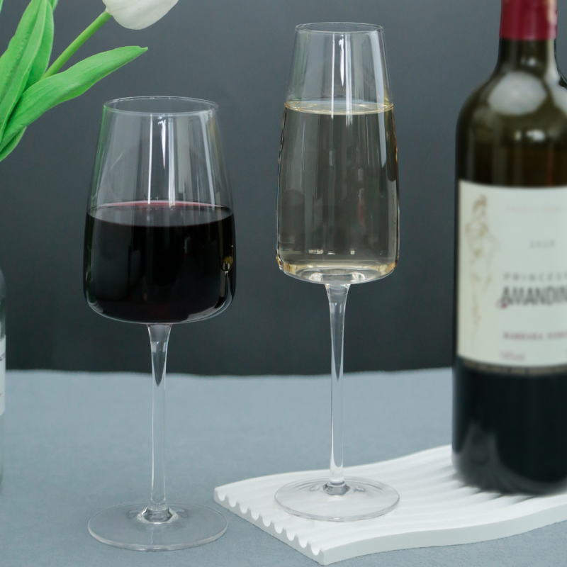 High Quality European Concave Wine Lead Free Crystal Glass Goblet White Wine Bordeaux Burgundy Glass