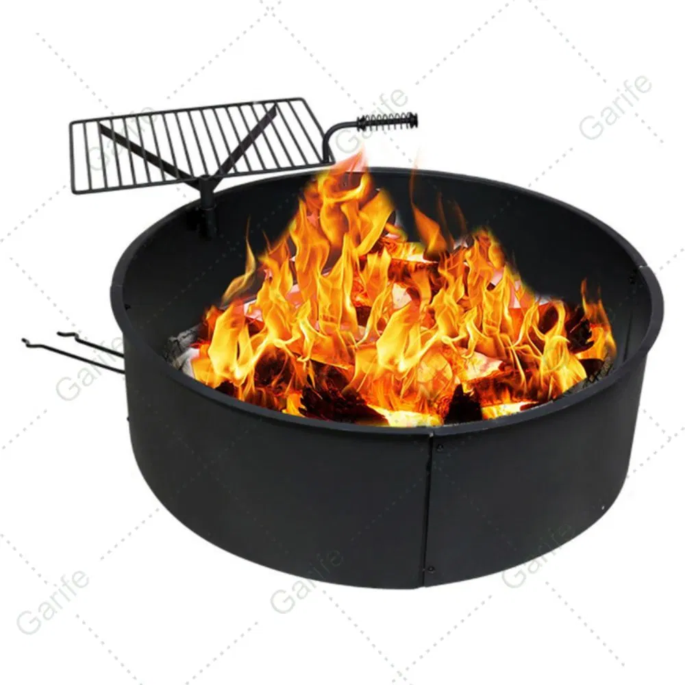 Black Steeloutdoor Fire Pit Camping Fire Pit Wood Burning Fire Ring