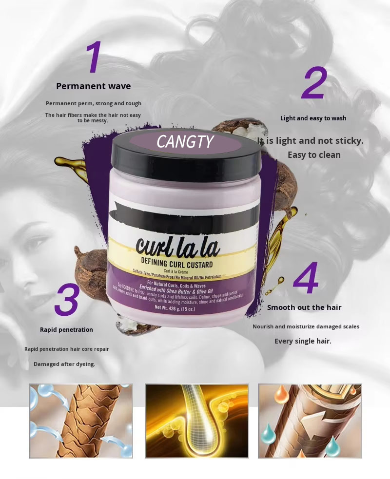Cangty ODM OEM Wholesale Deep Hydrates Styling Hair Curly Cream 511ml Enhance Shine Permanent Hair Curling Cream for Natural Hair