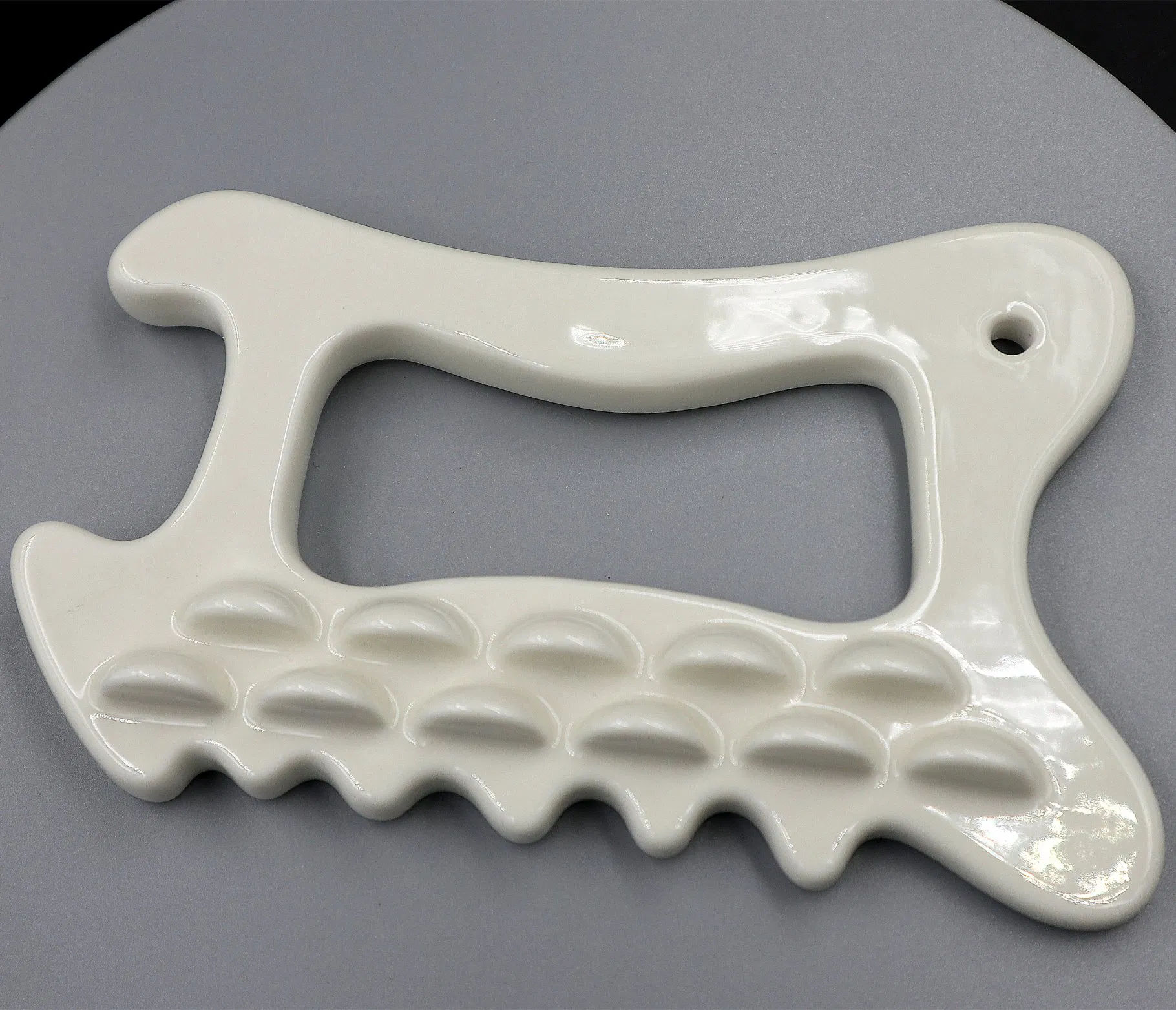 Guasha Board for Body Skin SPA Marbling Horn Shape Ceramic Guasha Massage Tool Guasha Therapy Tool Ceramic Gua Sha Scraping Tool
