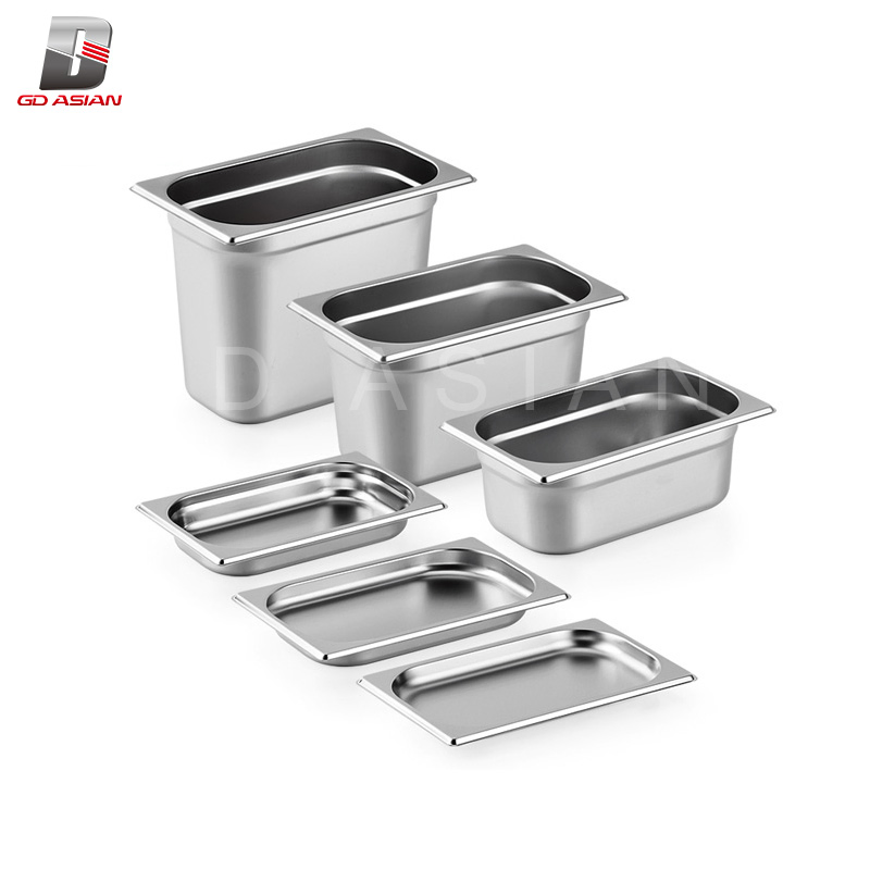 Standard 20-200mm 1/1, 1/2, 1/3, 1/4, 1/9, 2/3 Gastronorm Food Container Gn Pan