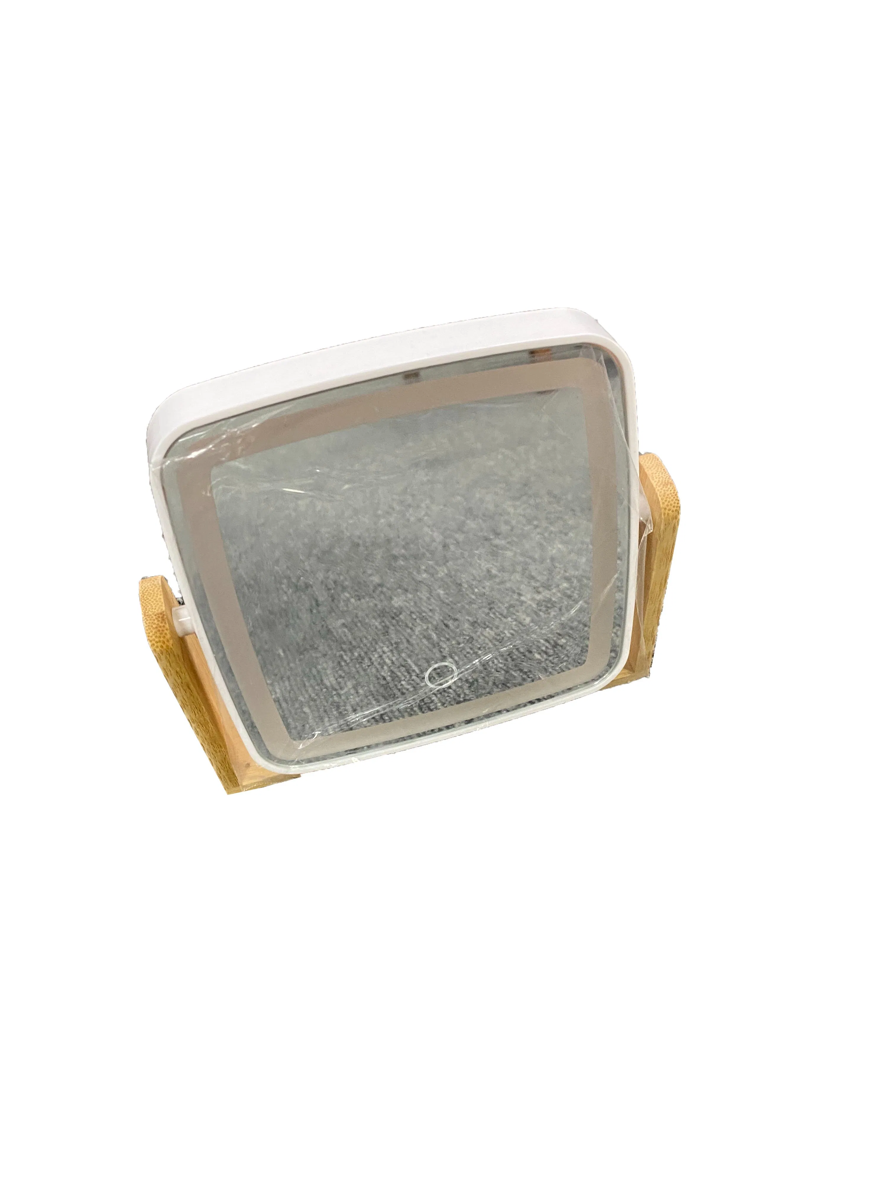 LED Bamboo Table Mirror Make up Stand Mirror
