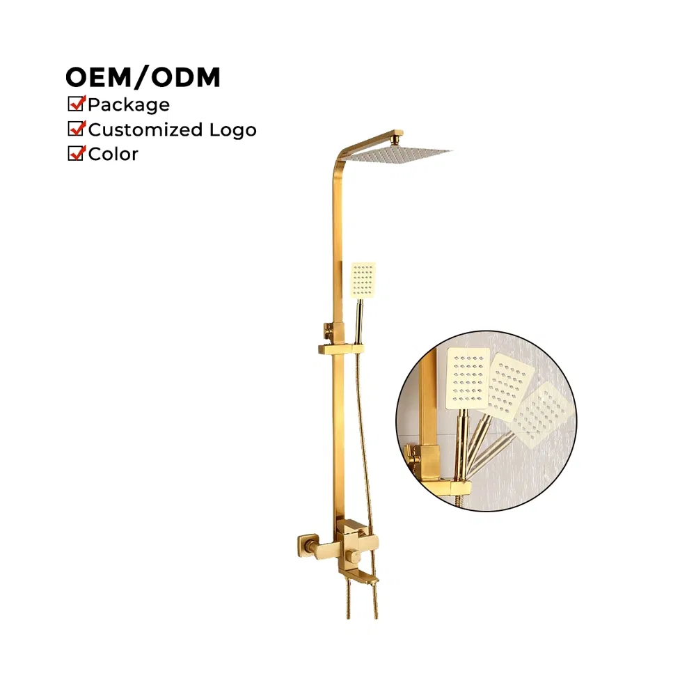 Luxury Shower Faucet Bathroom Stainless Steel 3 Function Rain Shower Set