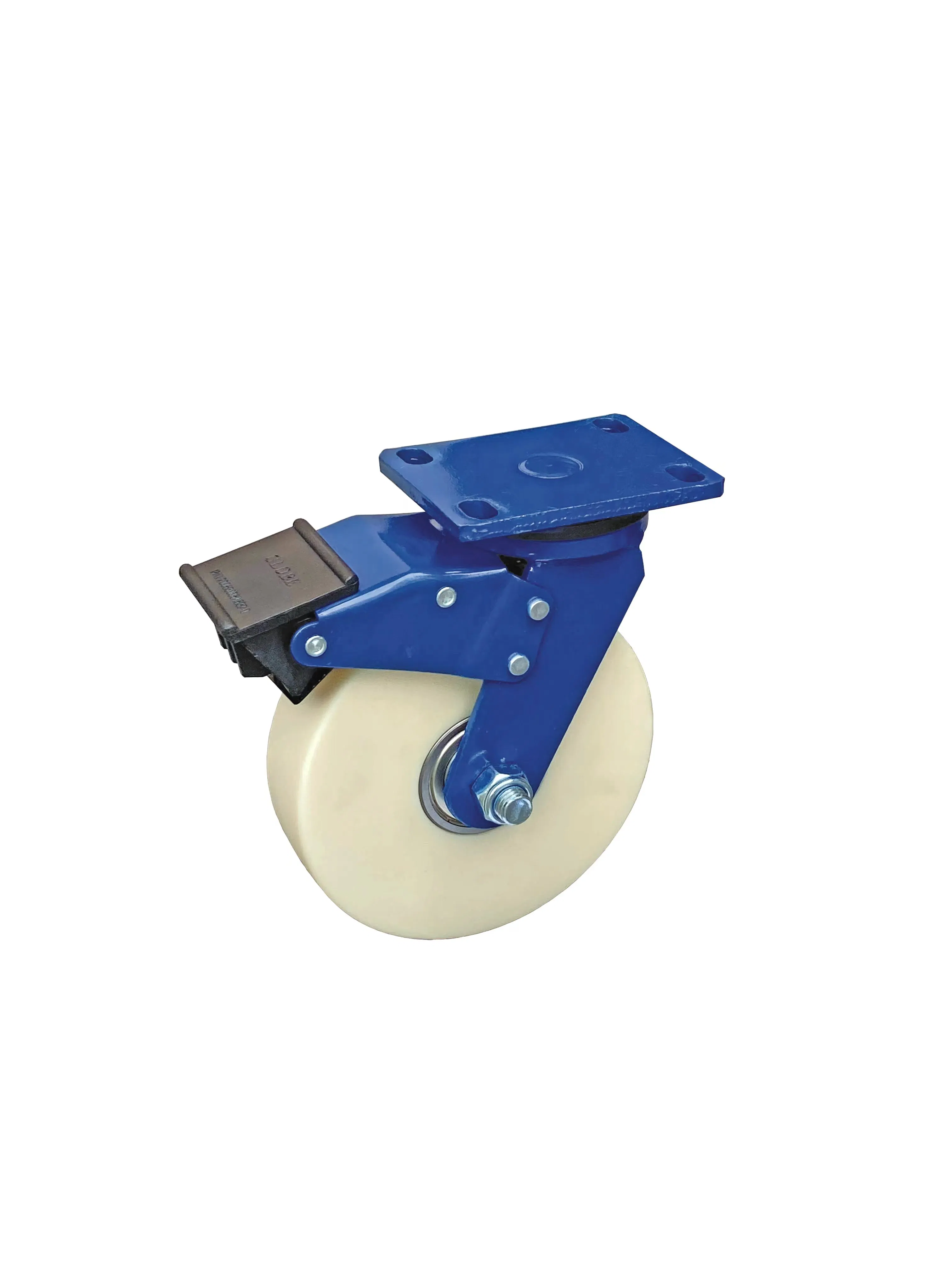 China 2000kgs Load Nylon Caster Wheel with Blue Fork Manufacturers Extra Loading