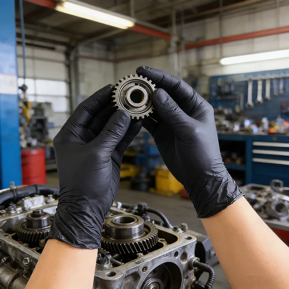 Industrial Blue Nitrile Gloves - Latex-Free Powder-Free Puncture-Resistant Gloves