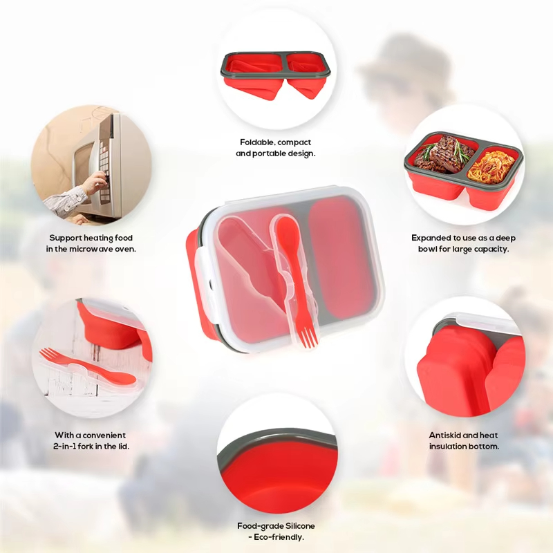 Storage Box with Lid Silicone Sealed Containers for Food Packaging Food Storage & Container Bento Lunch Box