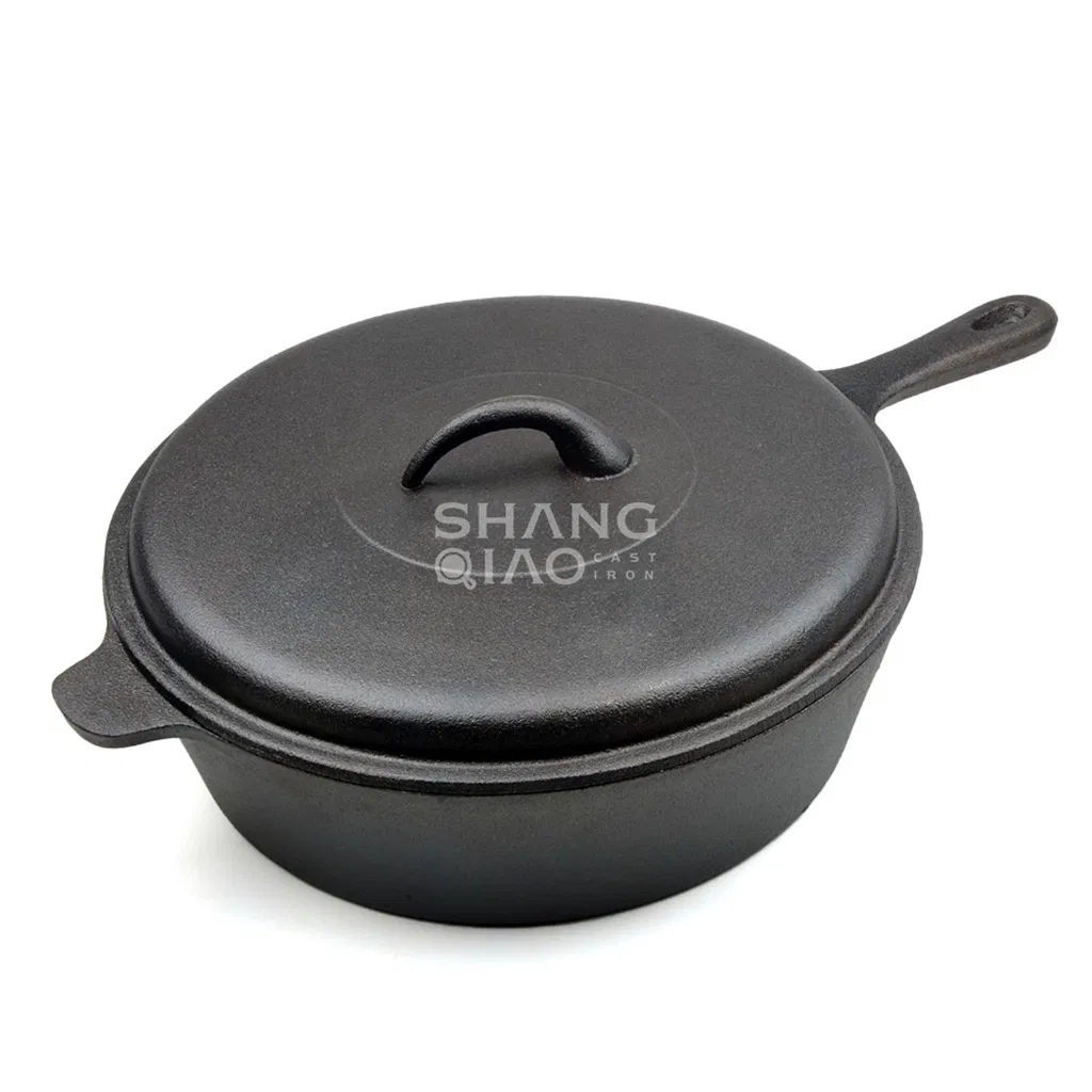 Чугунная жаровня Dutch Oven 2 в 1, 5.5 кварт