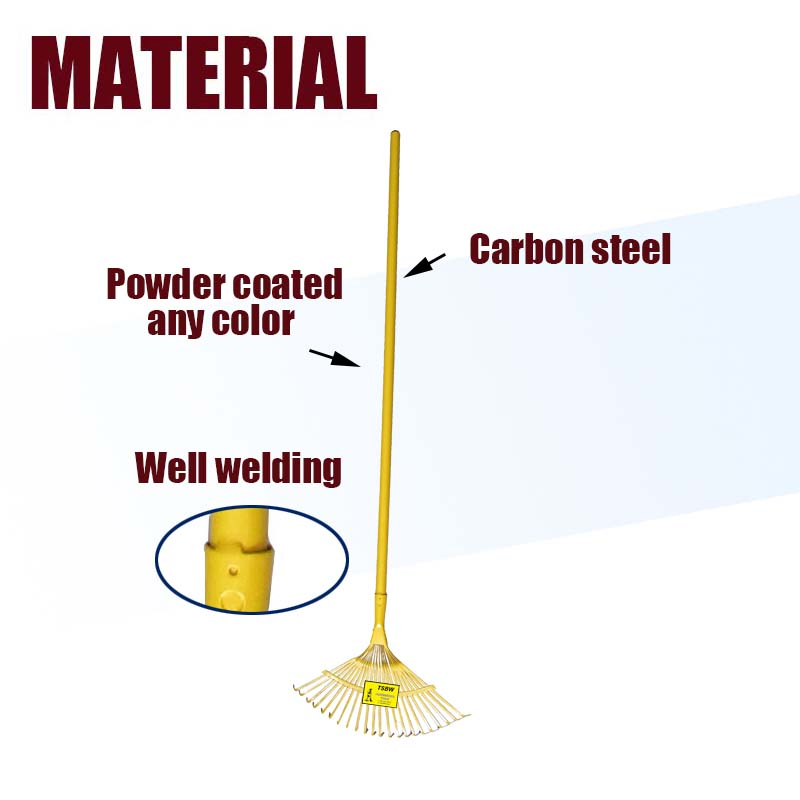 Long Steel Handle Garden Farming Farming Metal Tools Lawn Leaf Rake