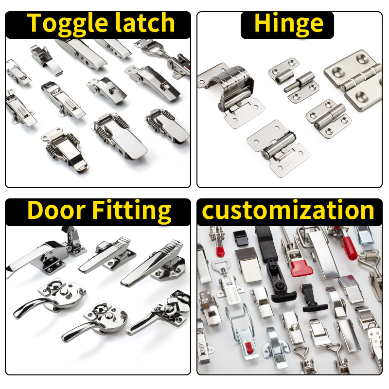 Industrial Stainless Steel Hardware Flexible & Damping Toggle Latch for Medical Devices with Lockhole Buckle Hasp