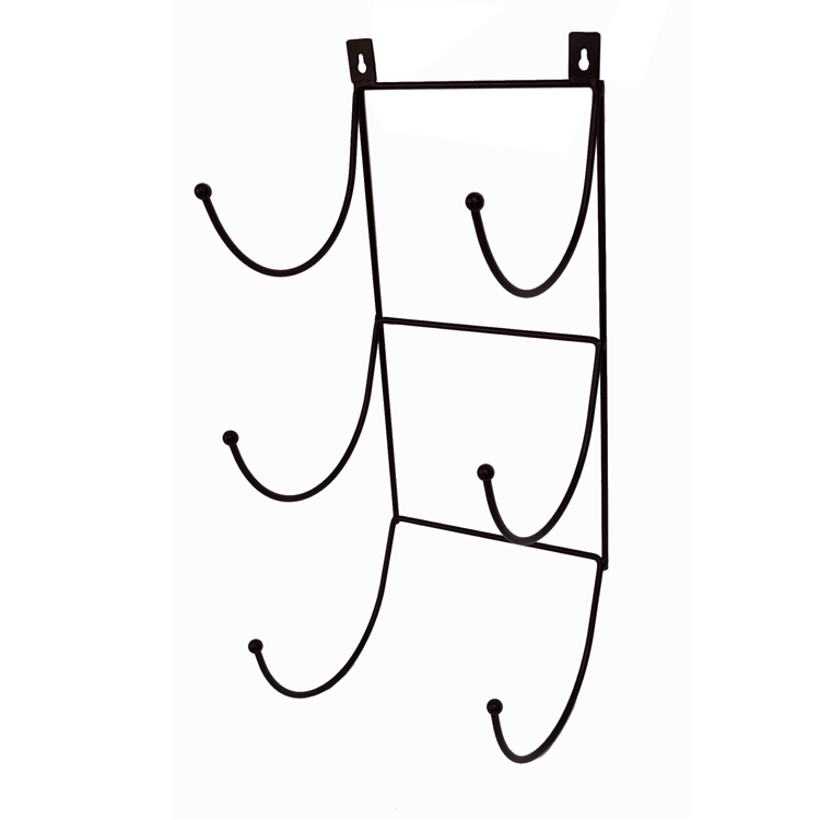 Steel Bath Towel Holder Bathroom Accessory Black Metal Wall Mounted Bathroom Towel Rack with Wooden Top Shelf