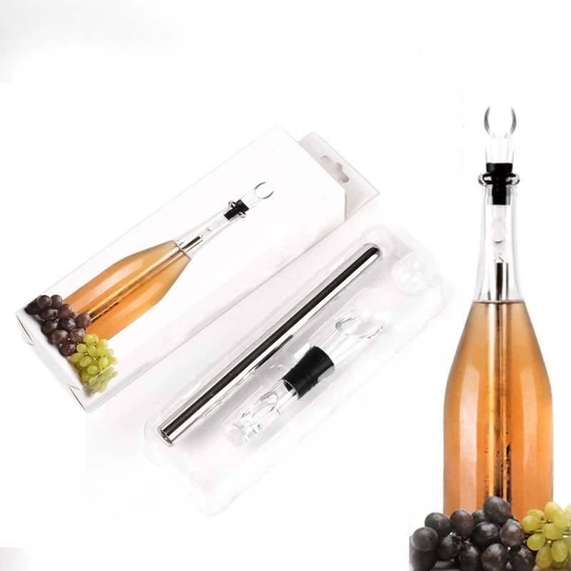 Stainless Steel Decanting Ice Wine Container 3-in-1 Wine Dispenser Juice Freezer Stick