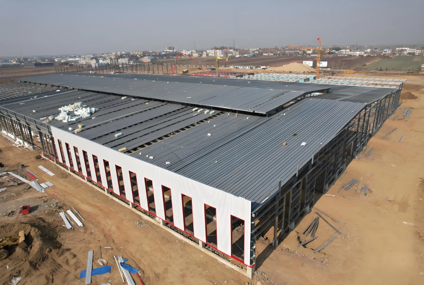 Solid H-Shape Beam Flexible Customized Metal Arch Building Garage Steel Frame Warehouse