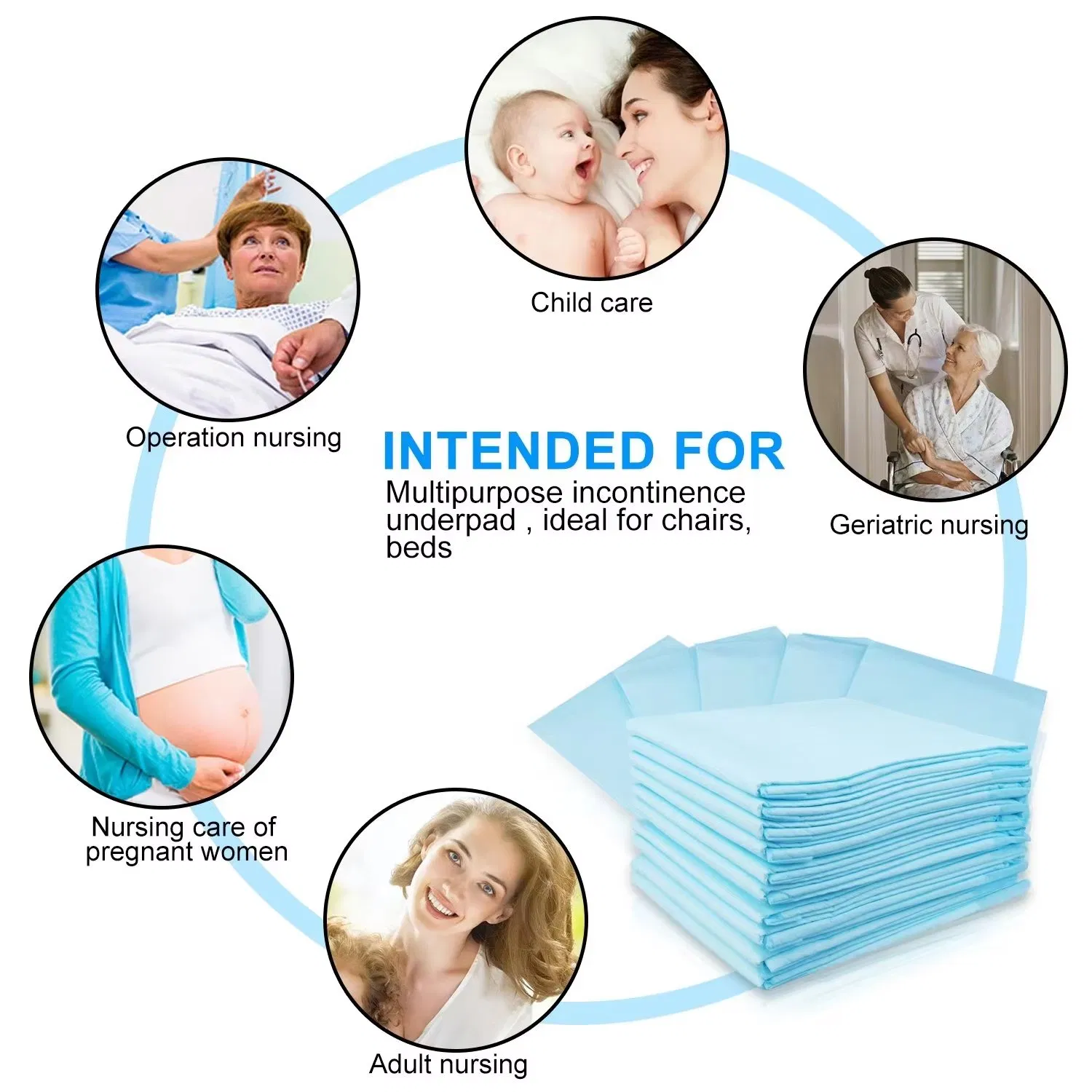 Disposable Adult Underpad Incontinence Pad Waterproof OEM Manufacturer Supply
