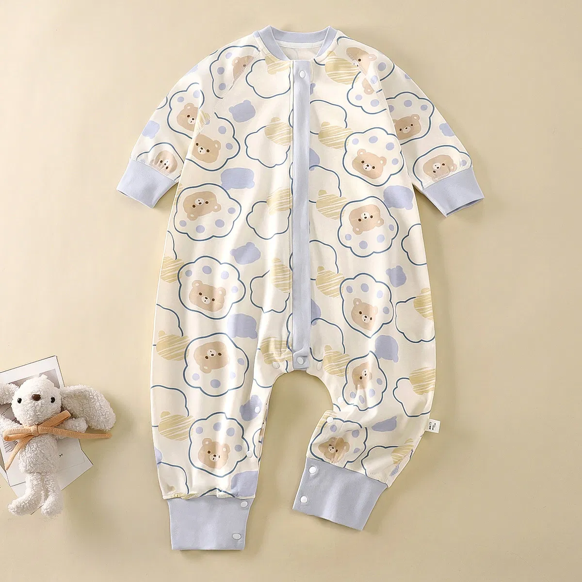 High Quality Cute Pattern Soft Newborn Cotton Baby Sleepingbag with Buttons Zipper