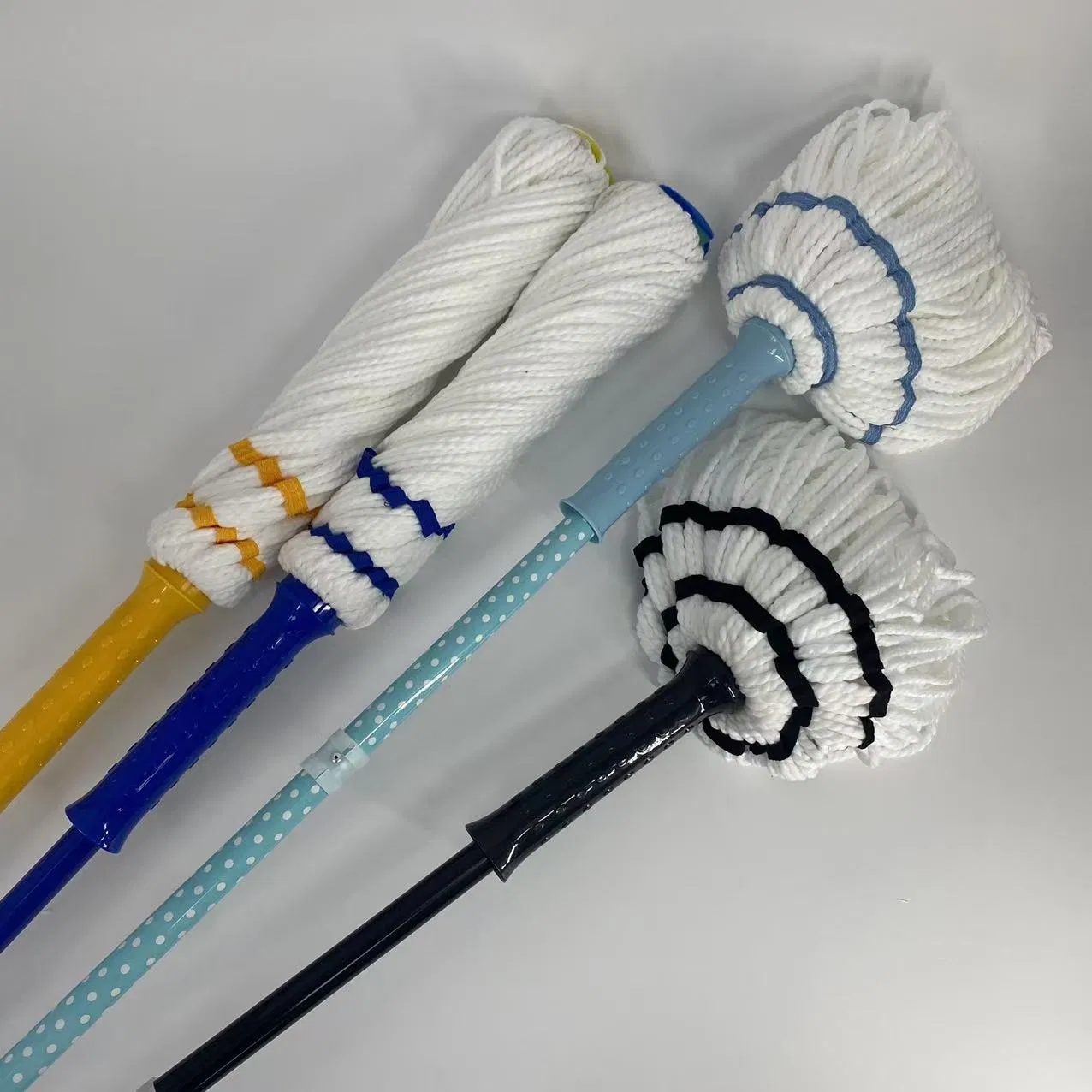 Self-Wringing Twist Mop for Floor Cleaning, Long Handled Microfiber Floor Mop with Top Scouring Pad for Kitchen, Hardwood, Restaurant, Bathroom, Office Cleaning