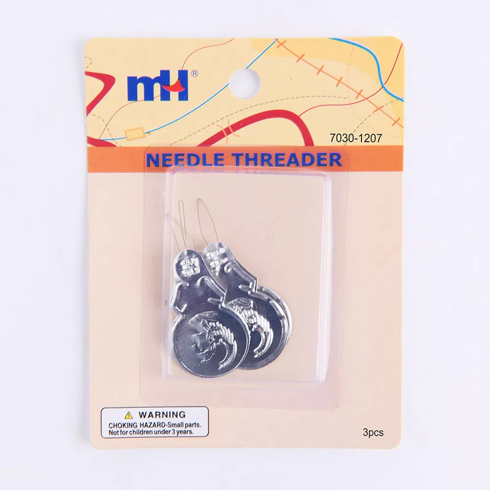 Silver Tone Wire Loop DIY Stitch Insertion Hand Sewing Tool Needle Threader