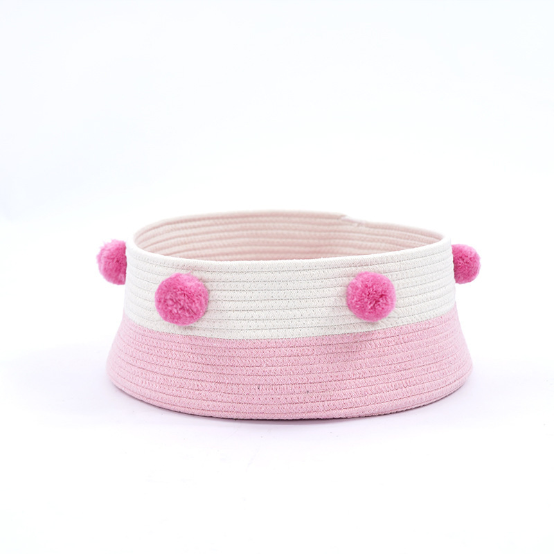 Woven Cotton Rope Fully Enclosed Pet Cat Nest Bed House Storage Holder
