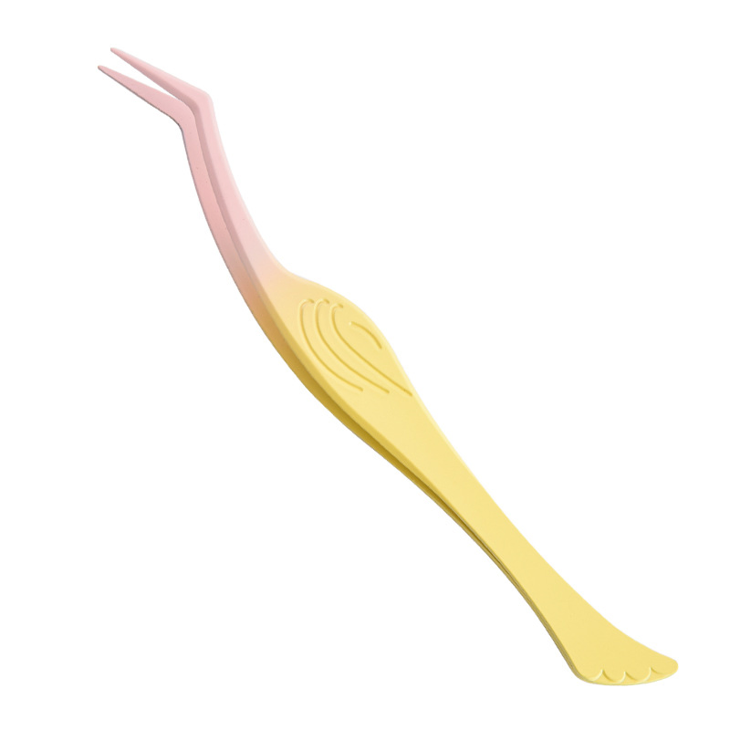 Anti-Stick Metal Gold Easy Grip Beginners Eyel Lash Application Extention Tweezers