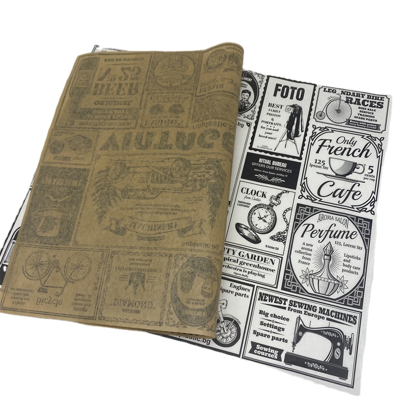 Greaseproof Hamburger Wrapper Fast Food Packaging Sandwich Coated Paper Burger Wrap