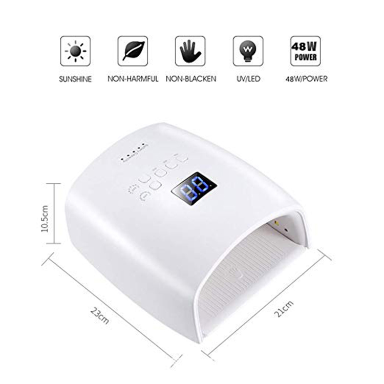 Professional LED Nail Lamp Cordless 48W Nail Polish Dryer UV Gel Machine