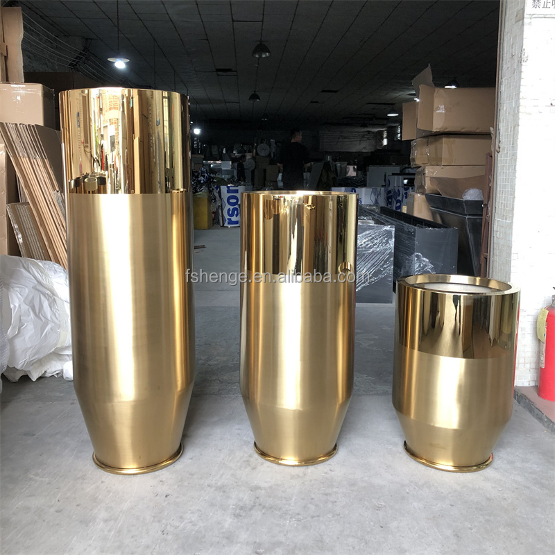 Горшок напольный для цветов золотой