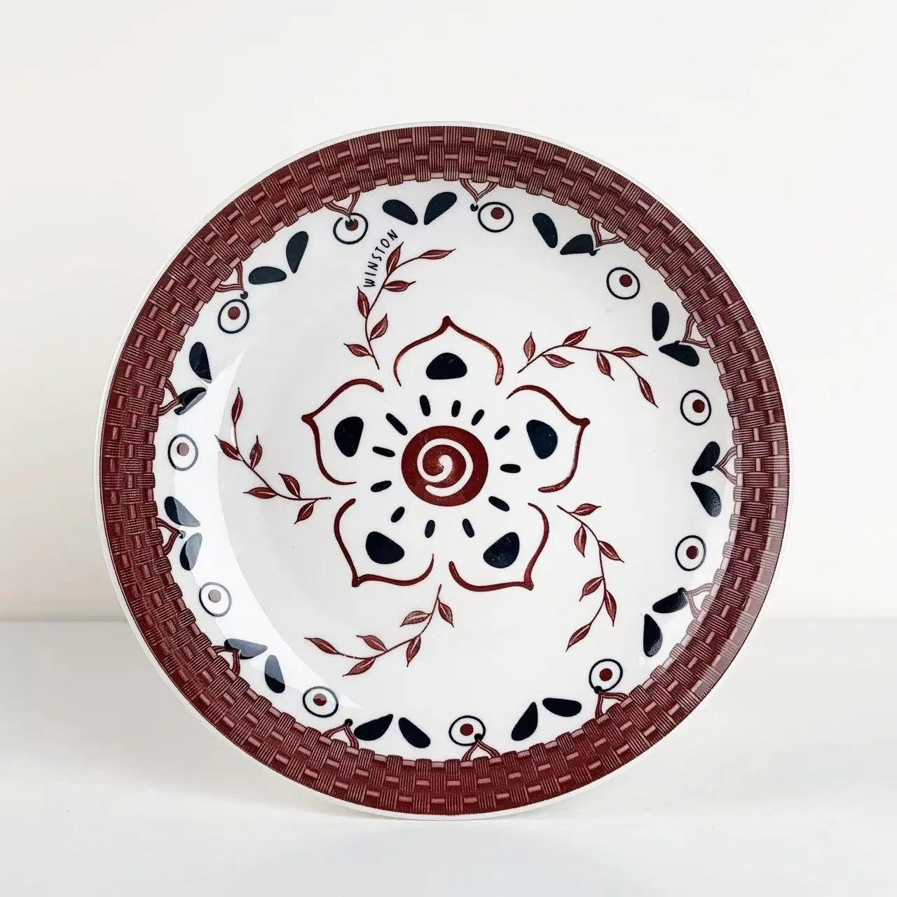 8"Fruit Rice Plate with Pad Stamp Decal Porcelainware Ceramics Tableware