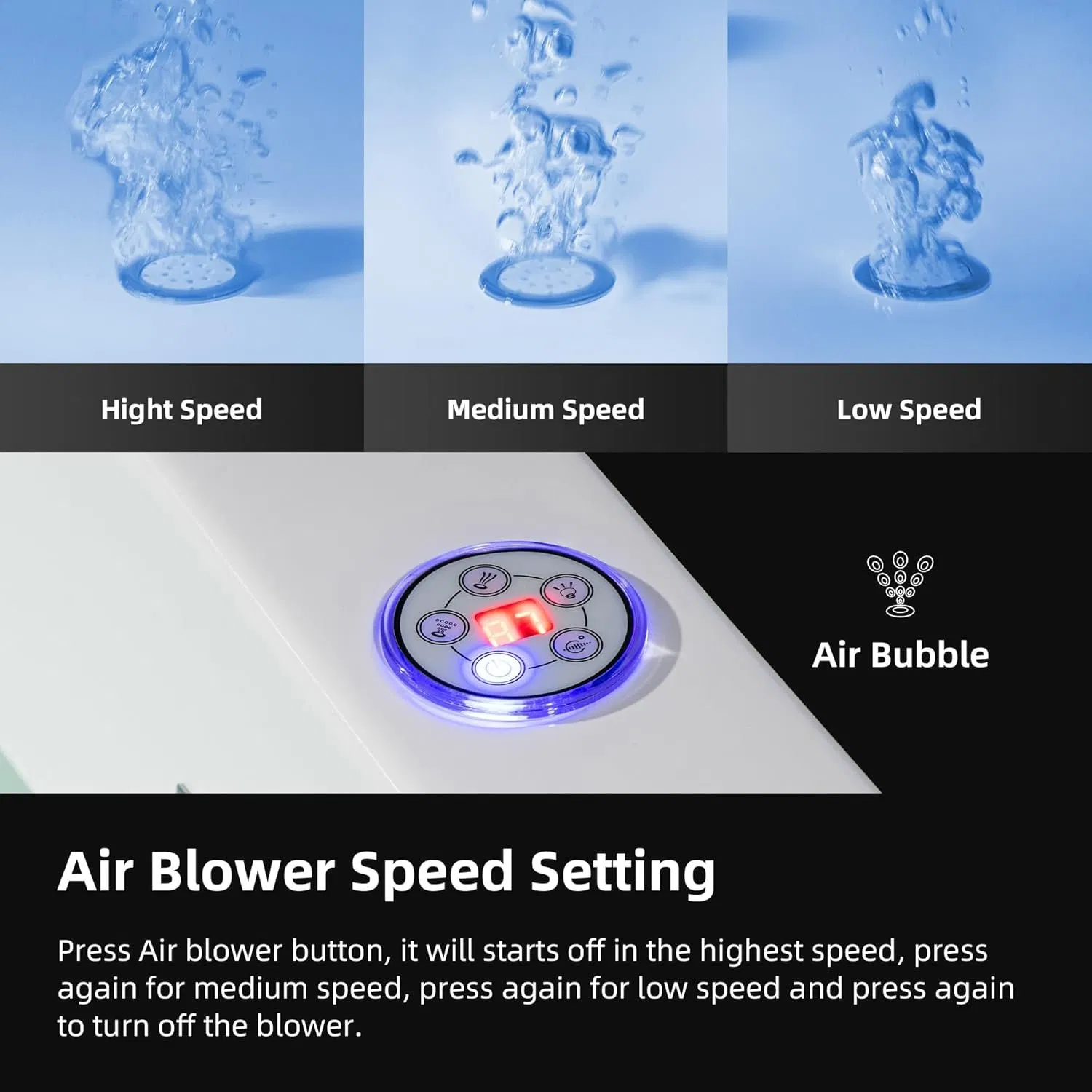 Water Jetted Freestanding Heated Soaking Combination Oval Acrylic Bathtub